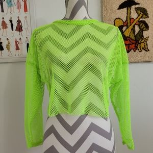 Riot Queen | Neon Green Fishnet Crop Top